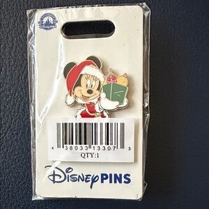 Disney Festive Mickey Mouse Pin with Red and Green